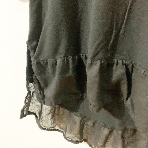 cailey 22 Hi-Lo Ruffled Hem Three Quarter Sleeve Rounded Neck Tunic Length Top - Picture 7 of 11